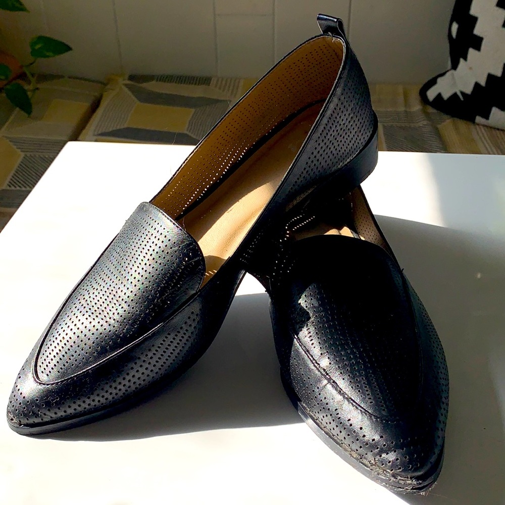 JG Size 10 Black Loafers.